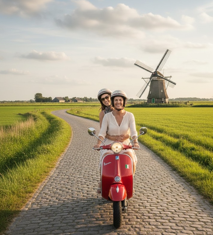 Vespa in Belgian village